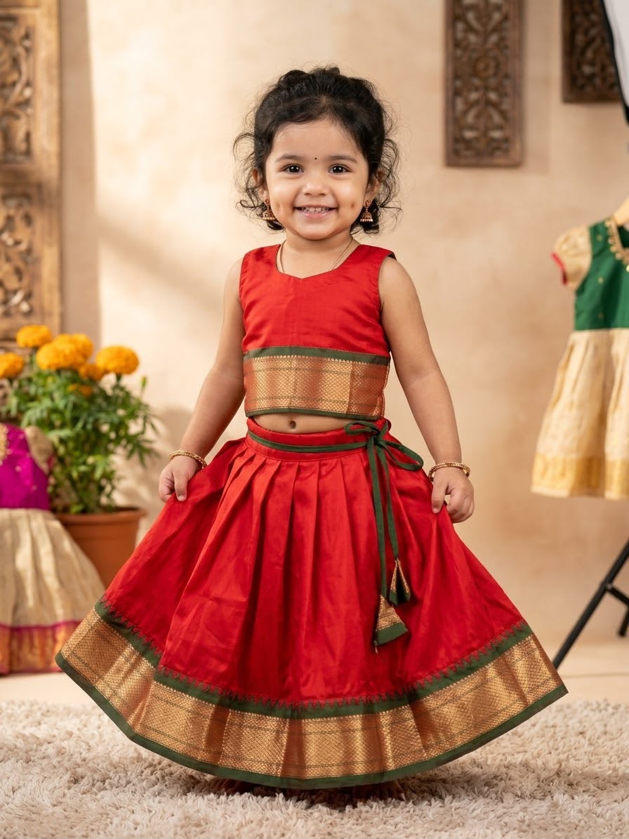 Red 2 piece Dress for kids